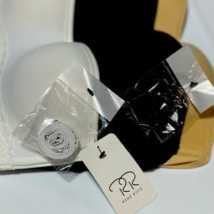 Rene Rofe 3-Pack bandeaus - white / nude/ black - 34C